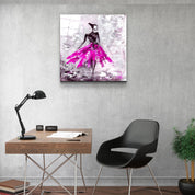・"Women (Pink)"・Glass Wall Art - ArtDesigna Glass Printing Wall Art