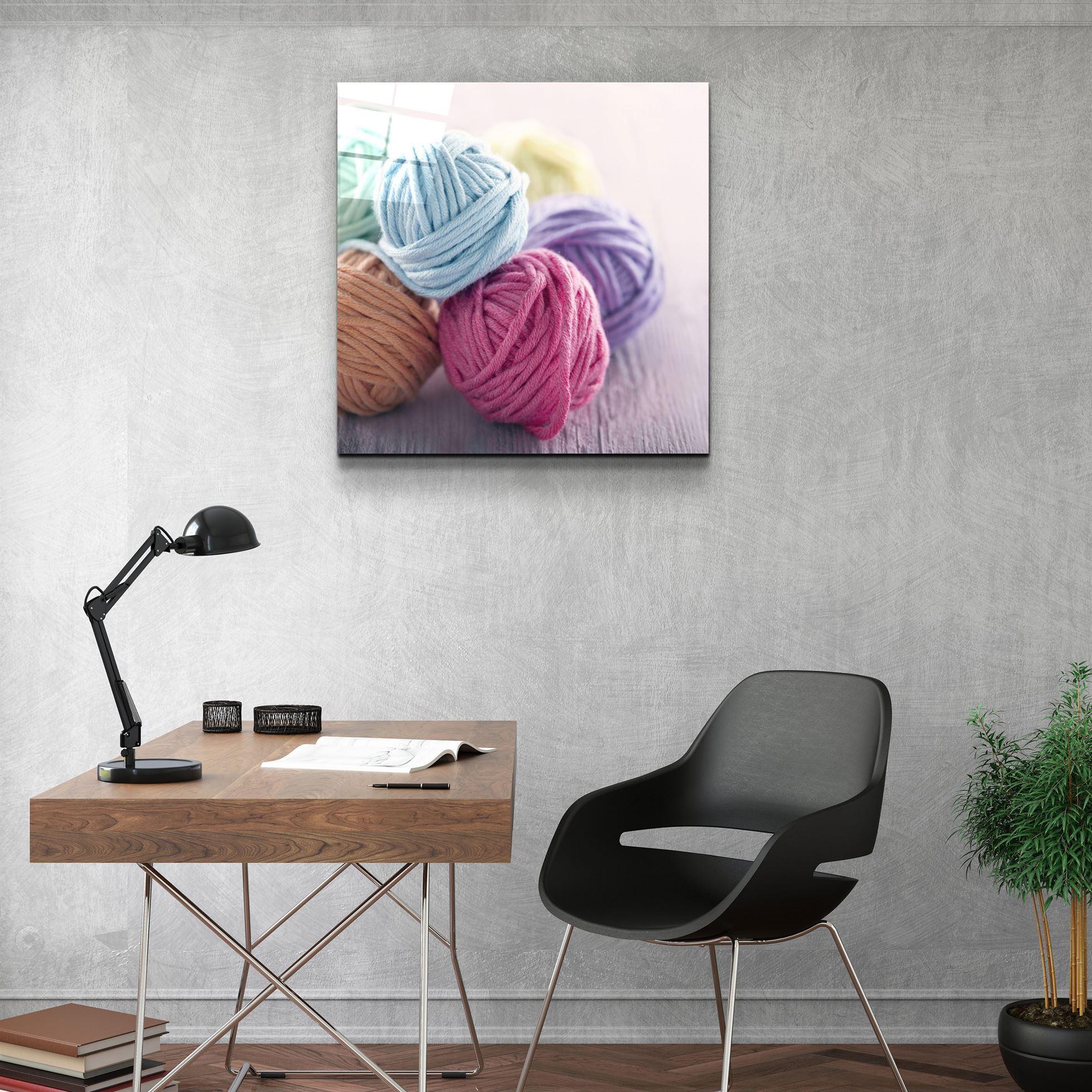 ・"Colored Yarn Balls"・Glass Wall Art - ArtDesigna Glass Printing Wall Art