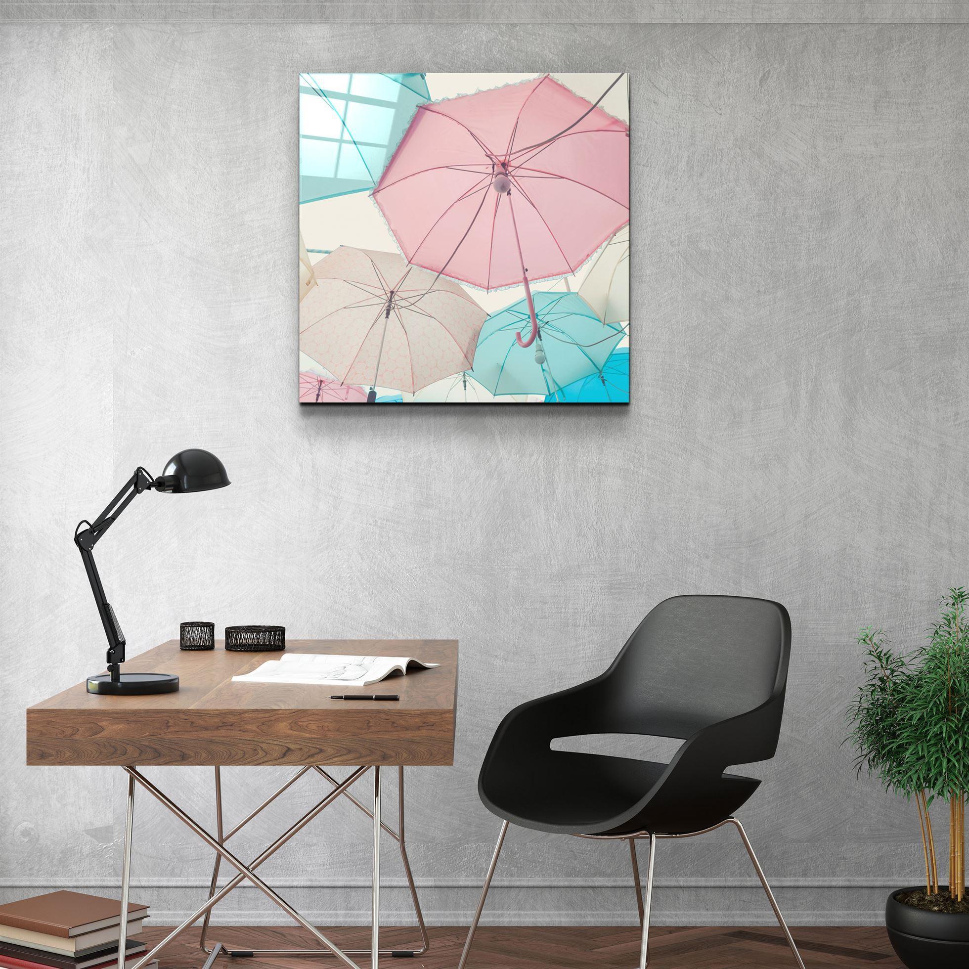 ・"Colorful Umbrellas"・Glass Wall Art - ArtDesigna Glass Printing Wall Art