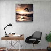 ・"Dolphin"・Glass Wall Art - ArtDesigna Glass Printing Wall Art
