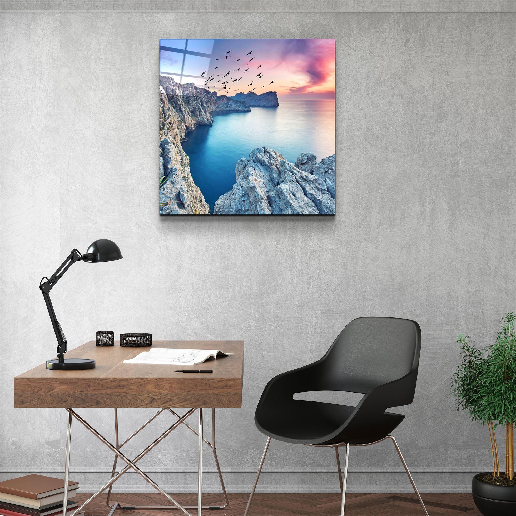 ・"Red Sunset"・Glass Wall Art - ArtDesigna Glass Printing Wall Art