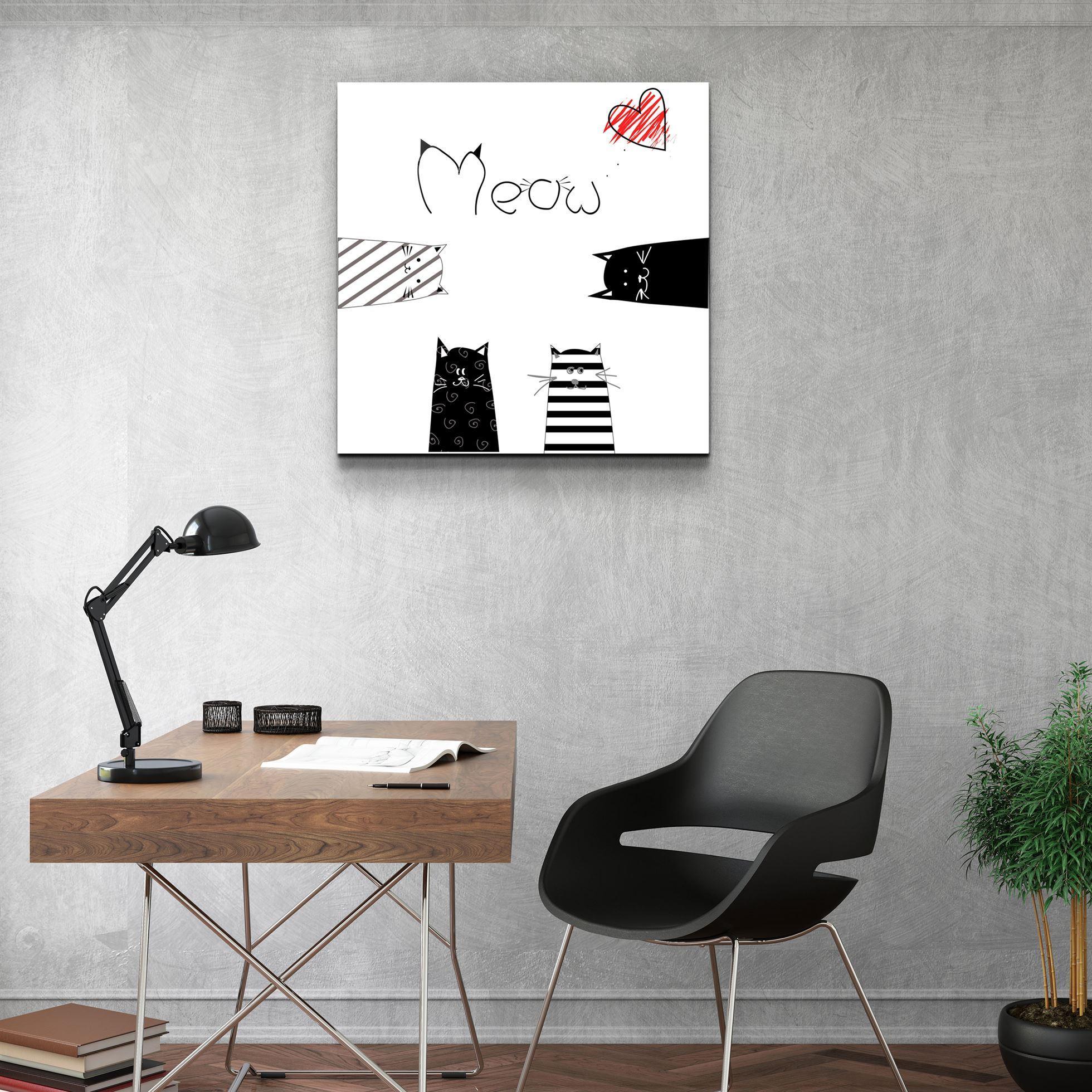 ・"Meow (Cat)"・Glass Wall Art - ArtDesigna Glass Printing Wall Art
