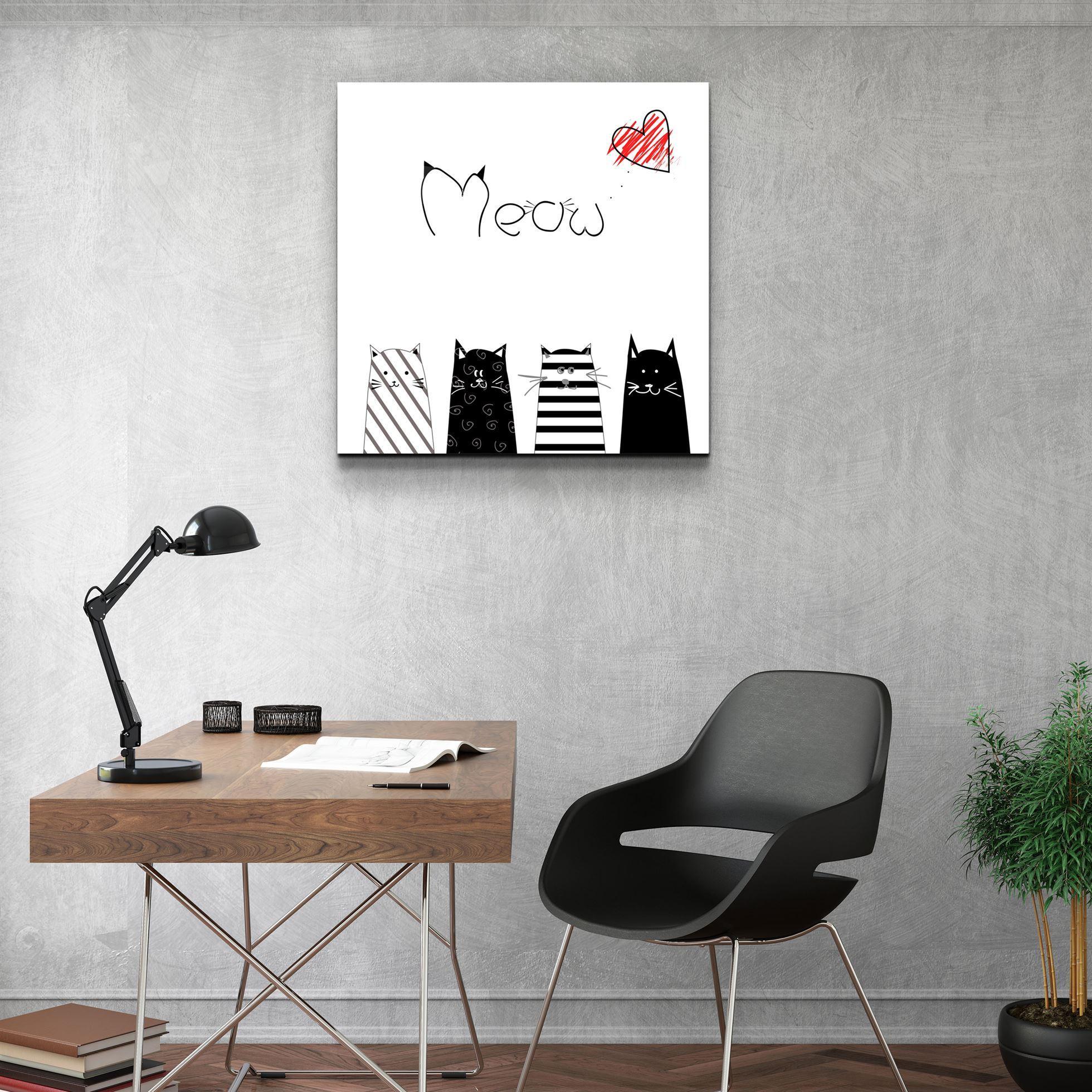 ・"Meow (Cat)"・Glass Wall Art - ArtDesigna Glass Printing Wall Art
