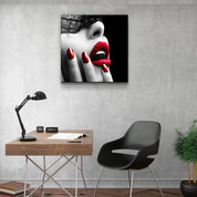 ・"Red Lips"・Glass Wall Art - ArtDesigna Glass Printing Wall Art
