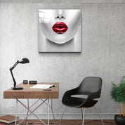 ・"Red Lips"・Glass Wall Art - ArtDesigna Glass Printing Wall Art