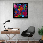 ・"Leaf Feast"・Glass Wall Art - ArtDesigna Glass Printing Wall Art