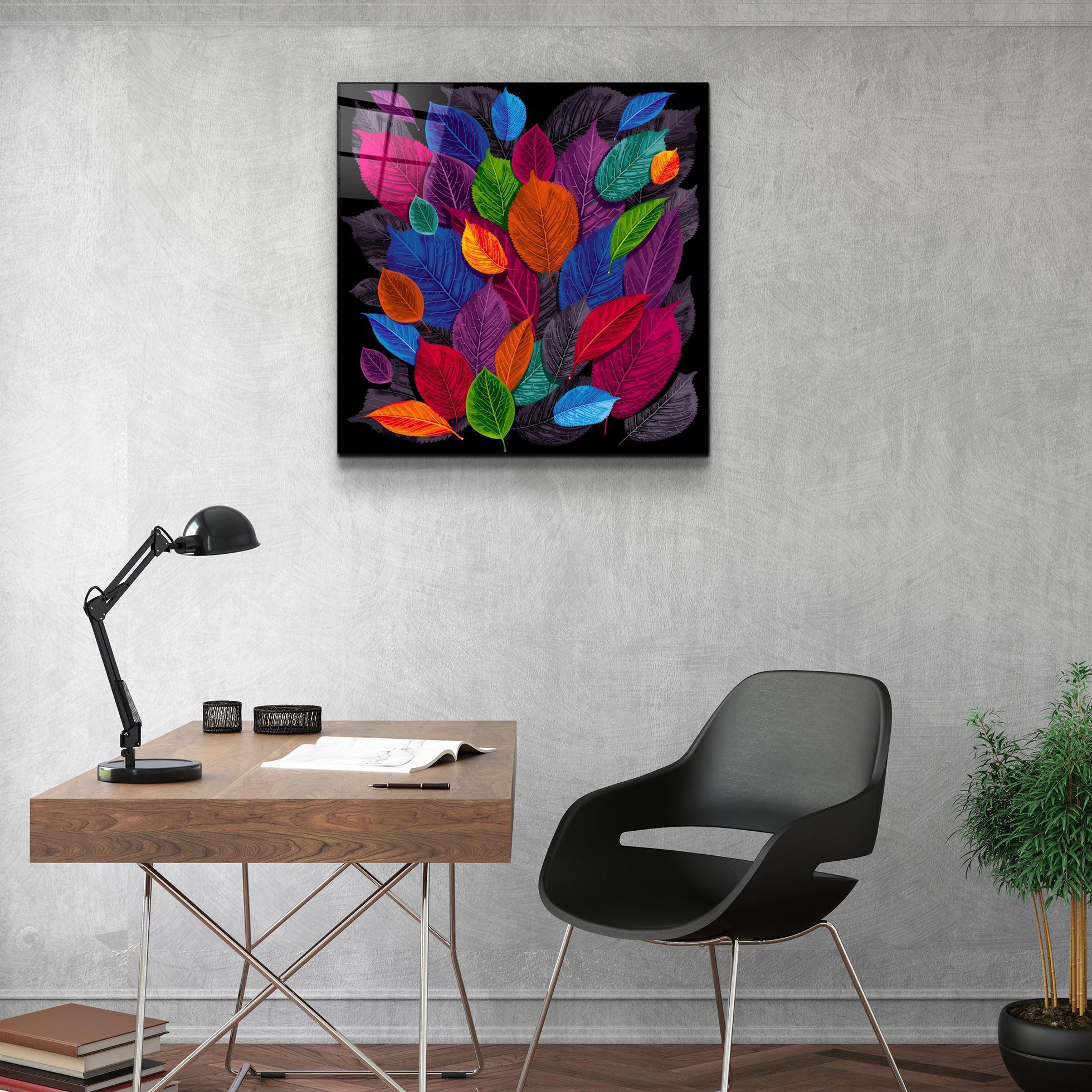 ・"Leaf Feast"・Glass Wall Art - ArtDesigna Glass Printing Wall Art
