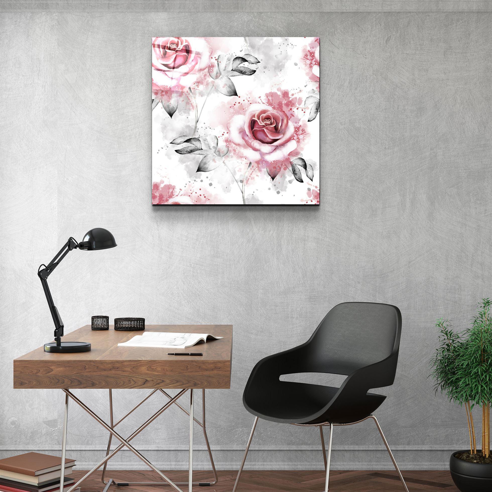 ・"Pink rose"・Glass Wall Art - ArtDesigna Glass Printing Wall Art