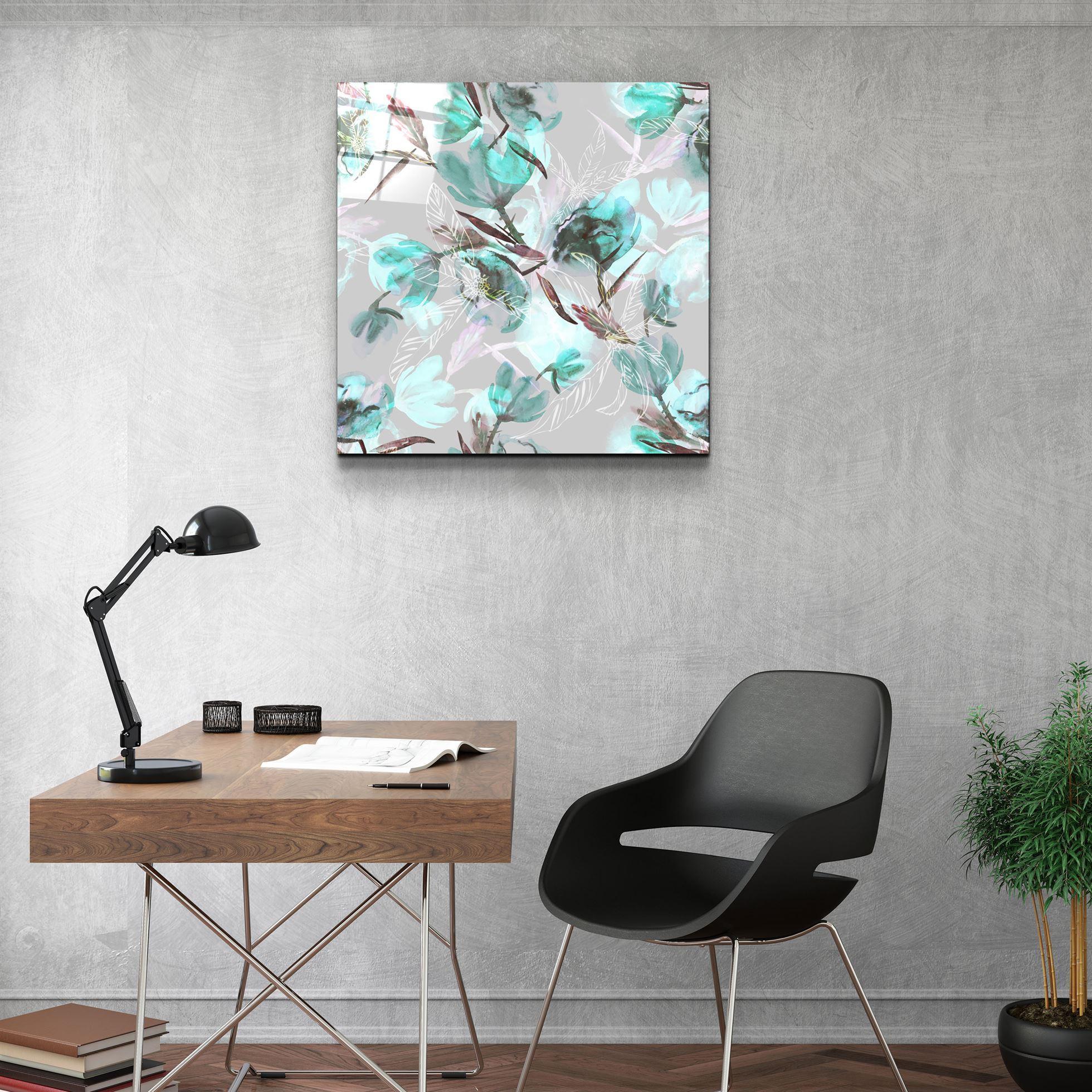 ・"Green Flower"・Glass Wall Art - ArtDesigna Glass Printing Wall Art