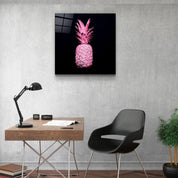 ・"Pink Pineapple"・Glass Wall Art - ArtDesigna Glass Printing Wall Art