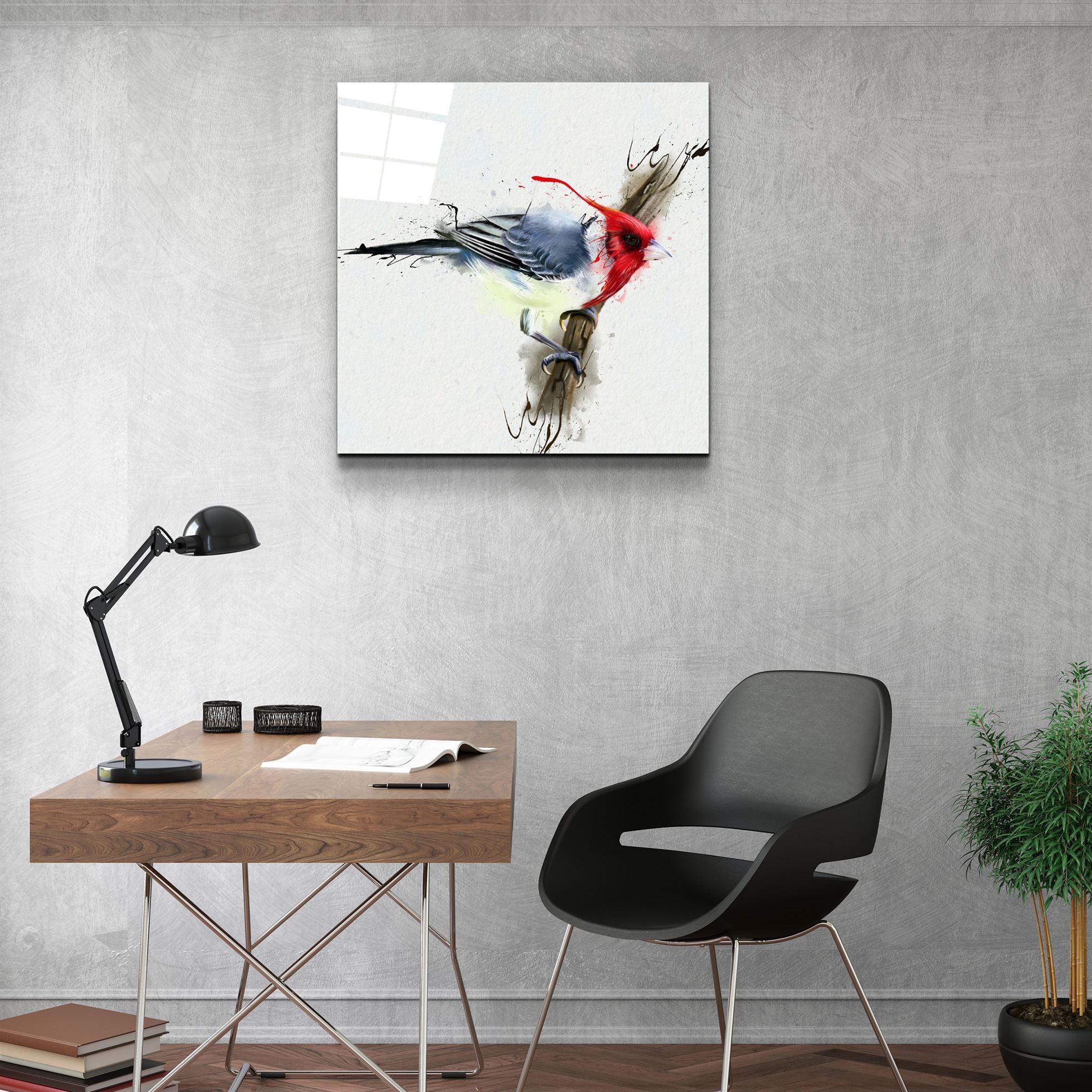 ・"Red Bird"・Glass Wall Art - ArtDesigna Glass Printing Wall Art