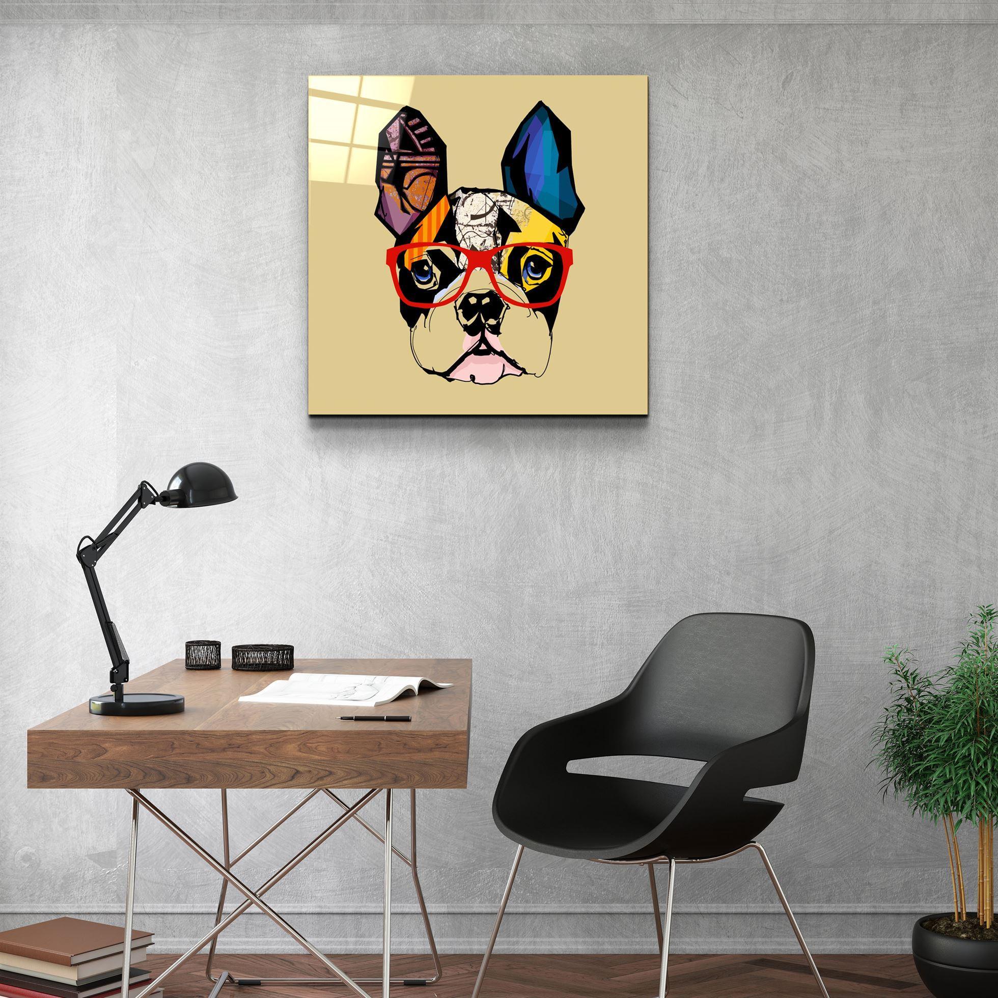 ・"Abstract Dog Face"・Glass Wall Art - ArtDesigna Glass Printing Wall Art