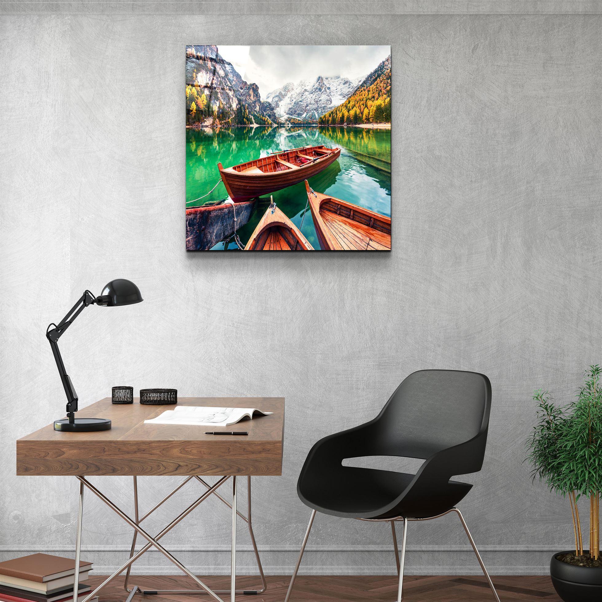 ・"Lake and Mountain Landscape"・Glass Wall Art - ArtDesigna Glass Printing Wall Art