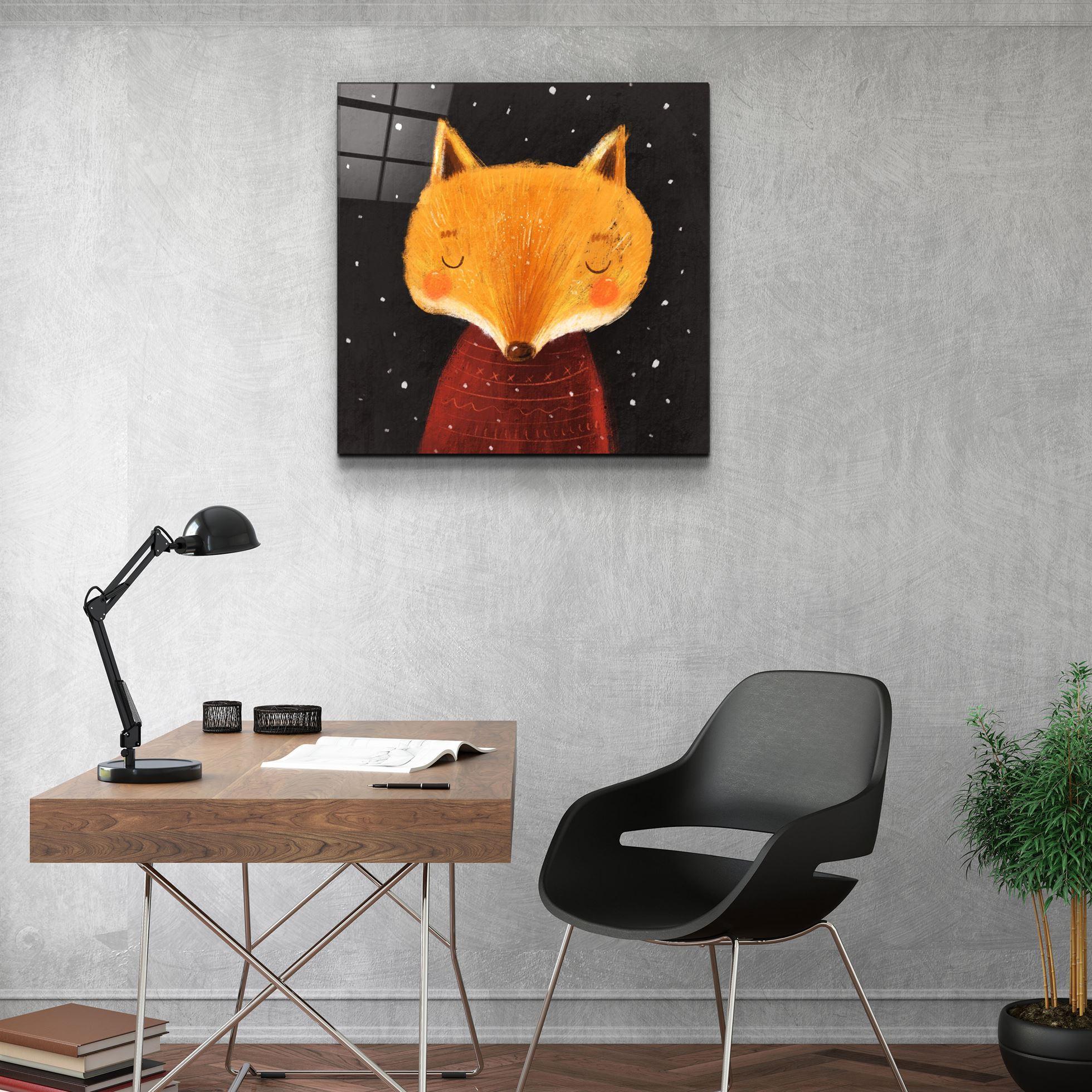 ・"Cute Fox"・Glass Wall Art - ArtDesigna Glass Printing Wall Art