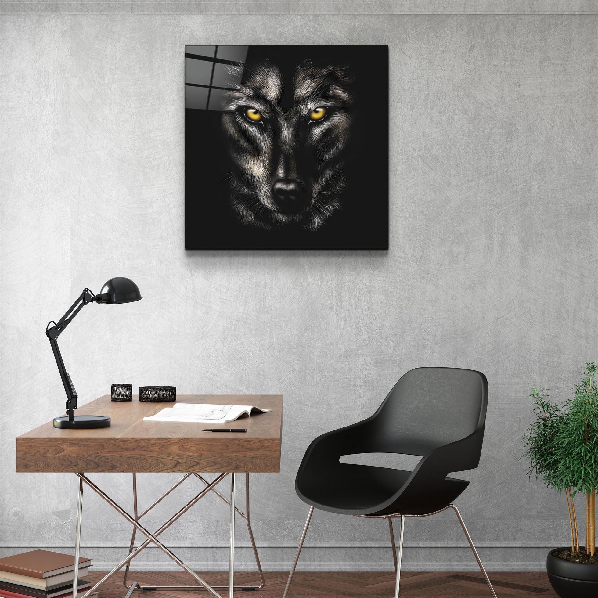 ・"Yellow eyes"・Glass Wall Art - ArtDesigna Glass Printing Wall Art