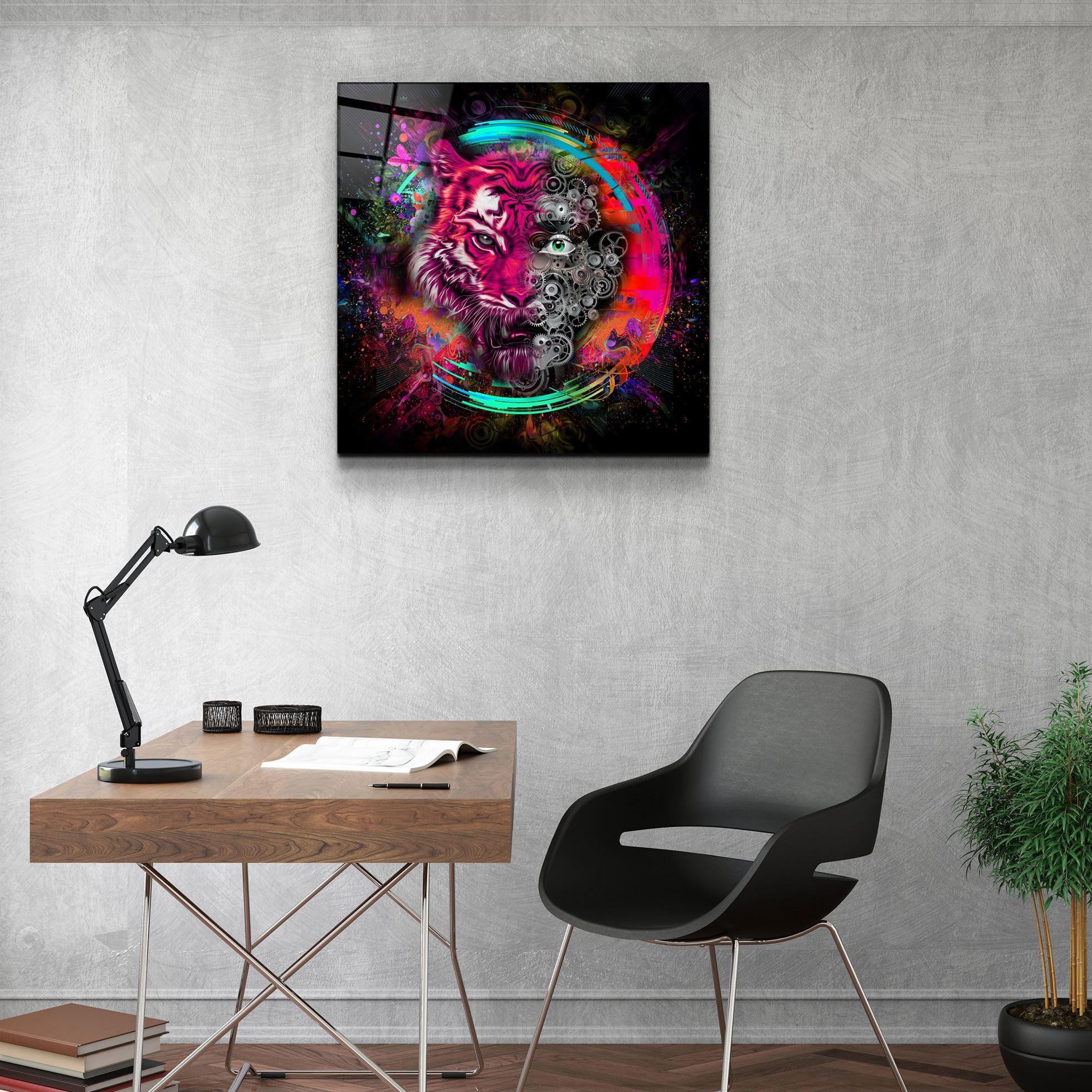 ・"Abstract Tiger"・Glass Wall Art - ArtDesigna Glass Printing Wall Art