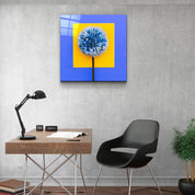 ・"Blue Flower"・Glass Wall Art - ArtDesigna Glass Printing Wall Art