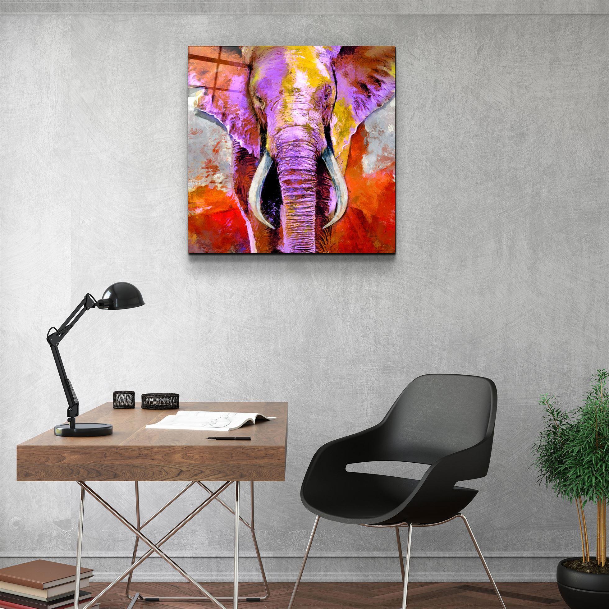 ・"Elepurple"・Glass Wall Art - ArtDesigna Glass Printing Wall Art