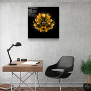 ・"Yellow Flower"・Glass Wall Art - ArtDesigna Glass Printing Wall Art