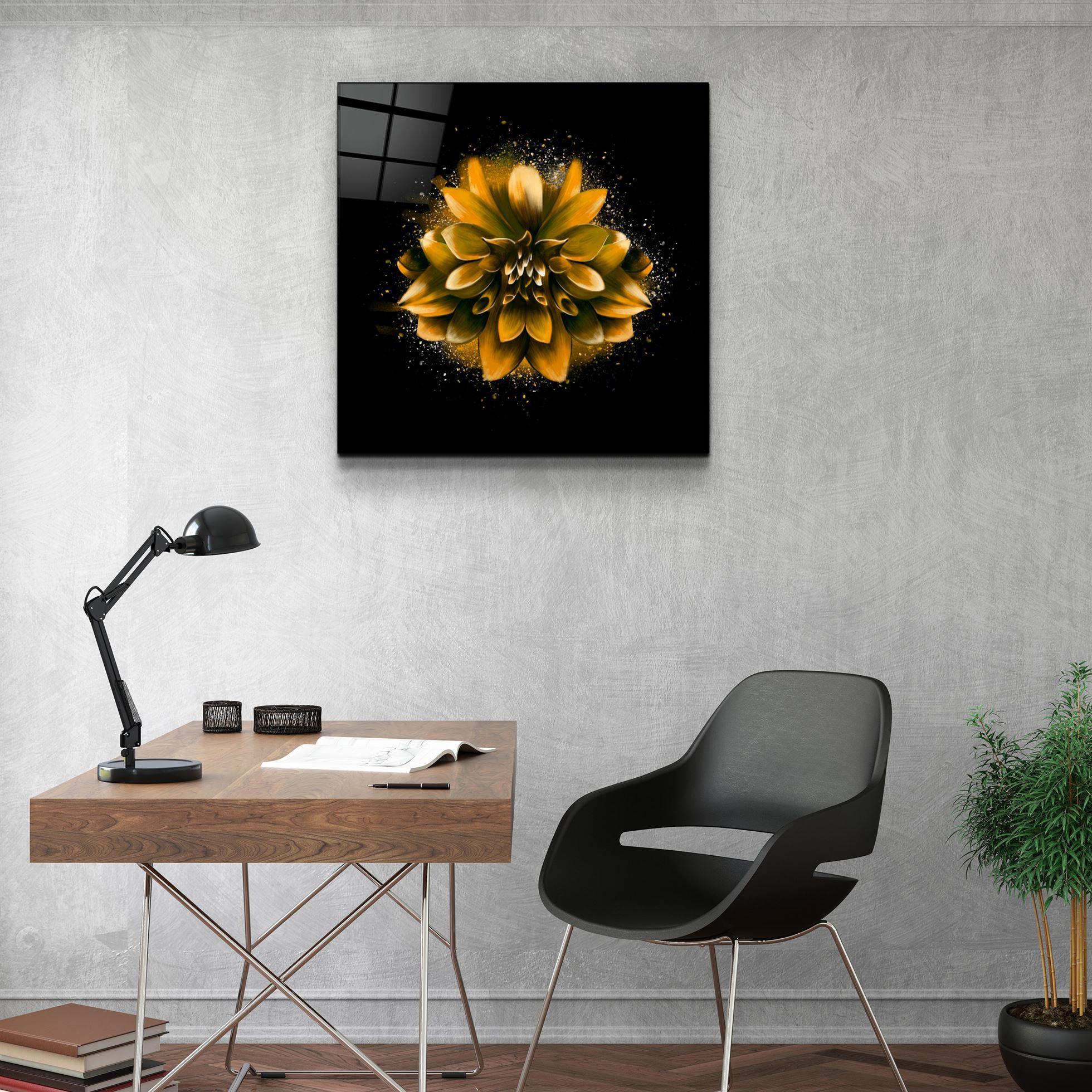 ・"Yellow Flower"・Glass Wall Art - ArtDesigna Glass Printing Wall Art