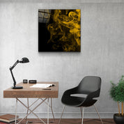 ・"Yellow Smoke"・Glass Wall Art - ArtDesigna Glass Printing Wall Art