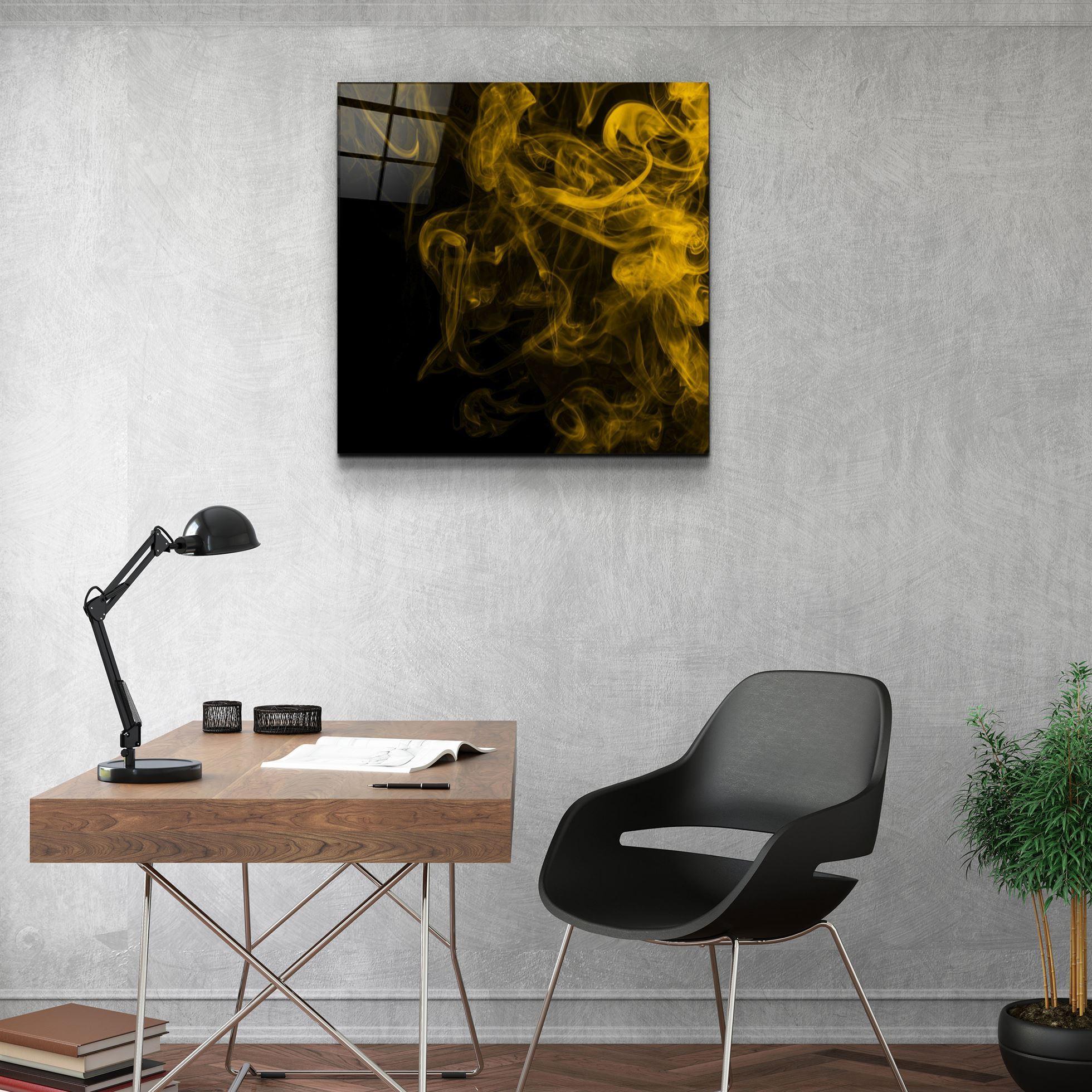 ・"Yellow Smoke"・Glass Wall Art - ArtDesigna Glass Printing Wall Art