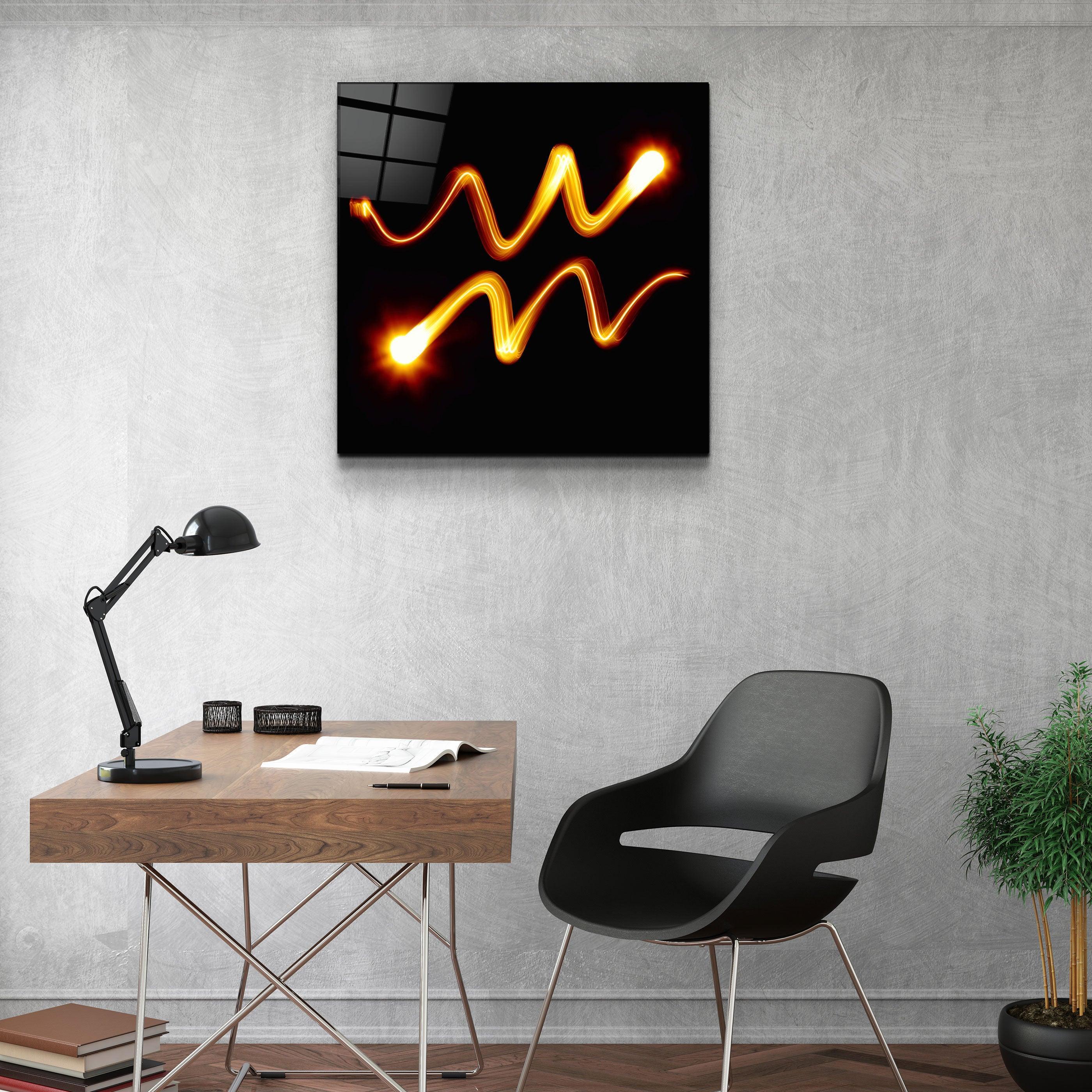 ."Aquarius Zodiac Symbol". Glass Wall Art - ArtDesigna Glass Printing Wall Art