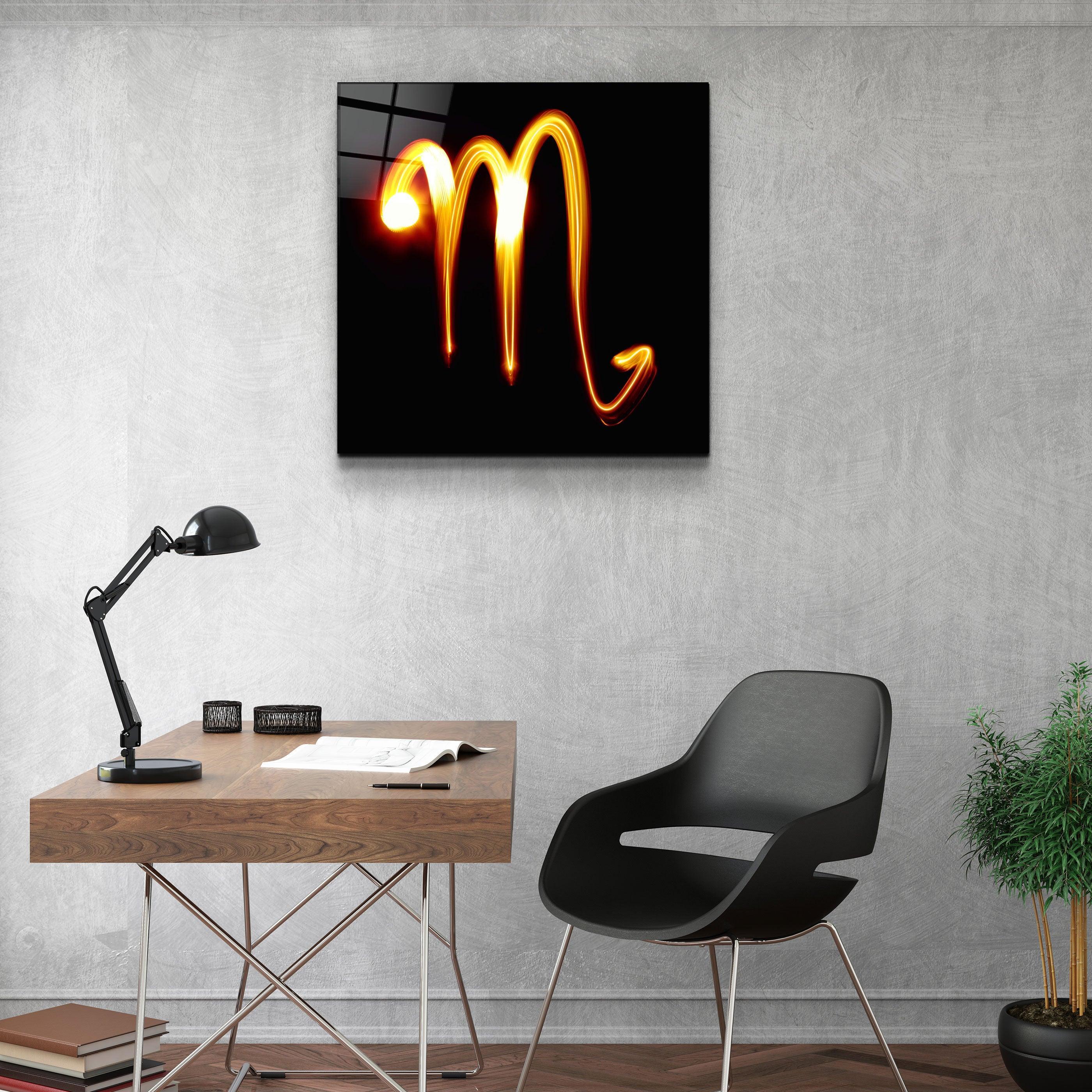 ."Scorpio Zodiac Symbol". Glass Wall Art - ArtDesigna Glass Printing Wall Art