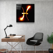 Zodiac Symbols in Black Glass Wall Art - Artdesigna