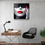 ・"Red Lips and Nails"・Glass Wall Art - ArtDesigna Glass Printing Wall Art