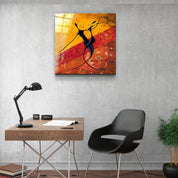 ・"Abstract Dancers"・Glass Wall Art - ArtDesigna Glass Printing Wall Art