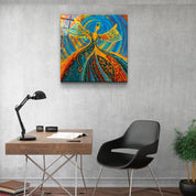 ・"Abstract Dancers V2"・Glass Wall Art - ArtDesigna Glass Printing Wall Art