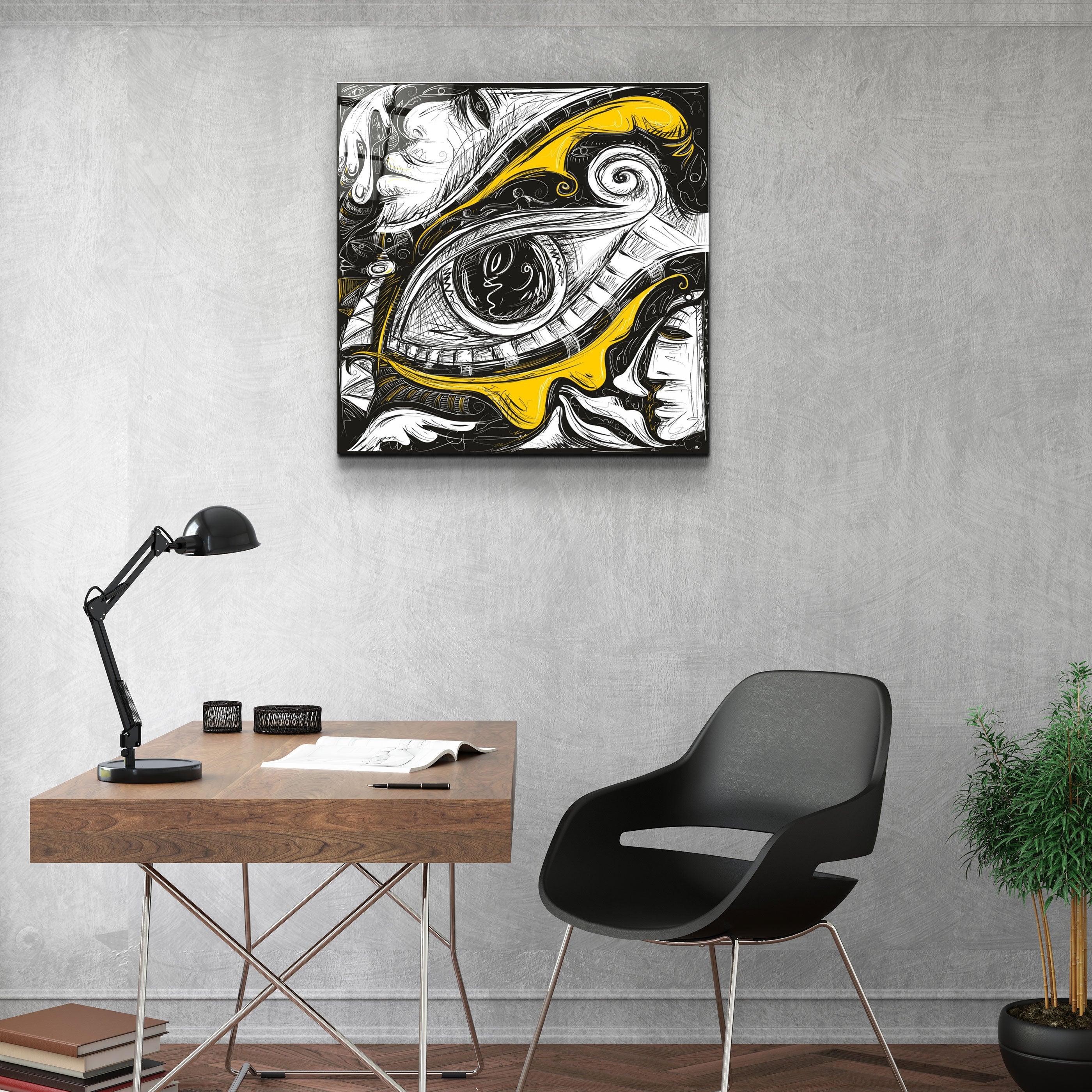 ・"Abstract Faces and Eyes"・Glass Wall Art - ArtDesigna Glass Printing Wall Art