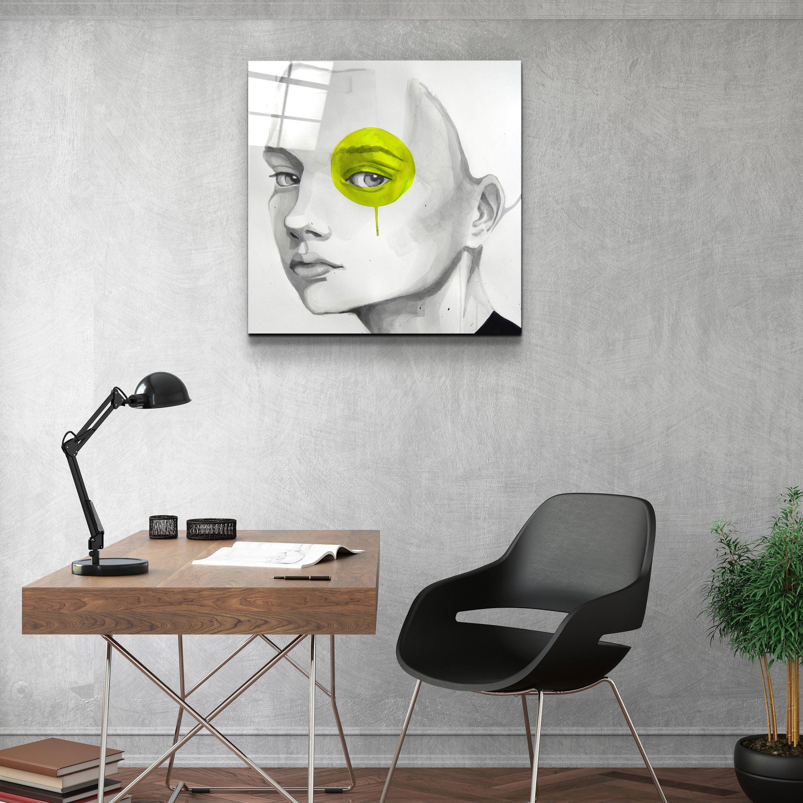 ・"Yellow Eye"・Glass Wall Art - ArtDesigna Glass Printing Wall Art