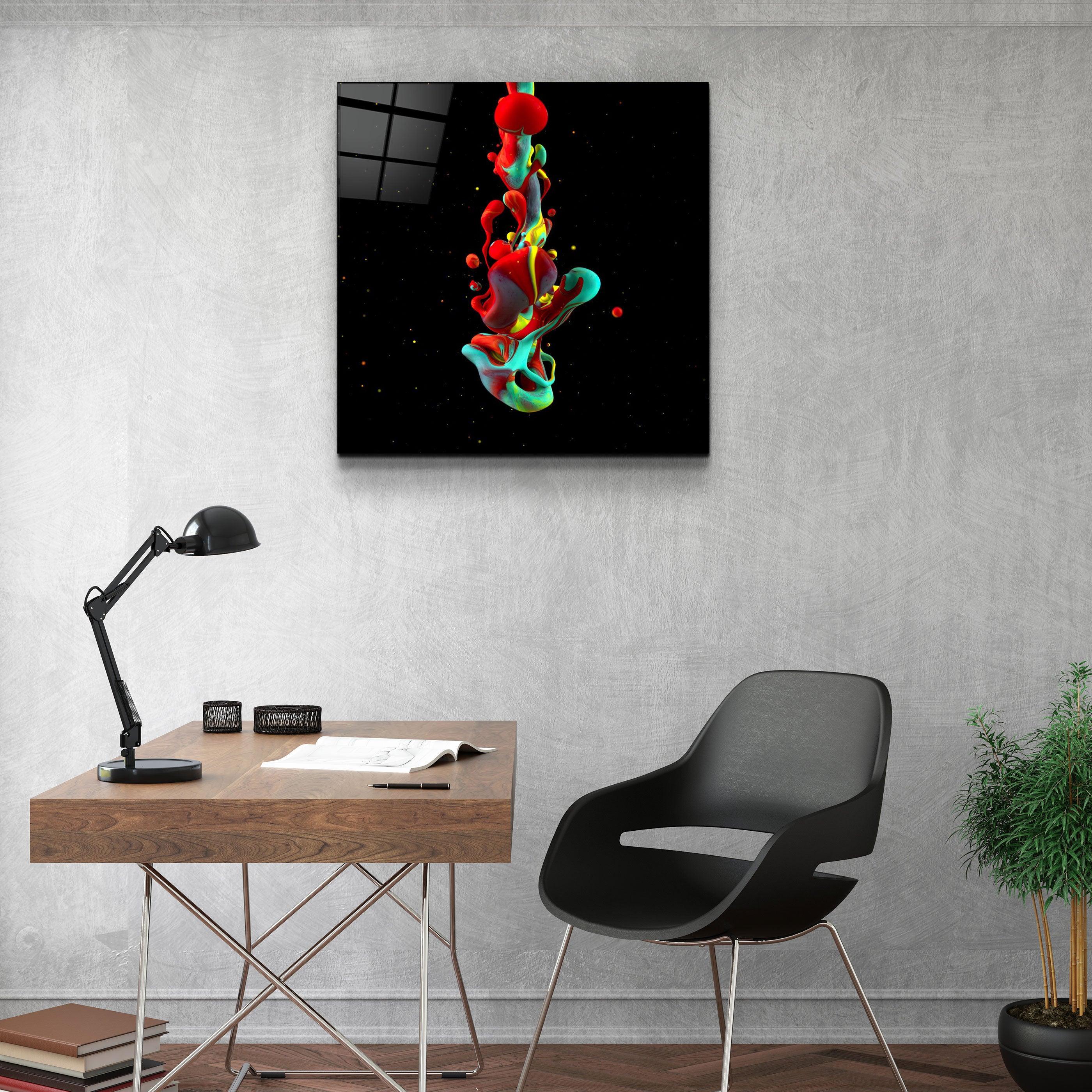 ・"Abstract Colorful Paint"・Glass Wall Art - ArtDesigna Glass Printing Wall Art
