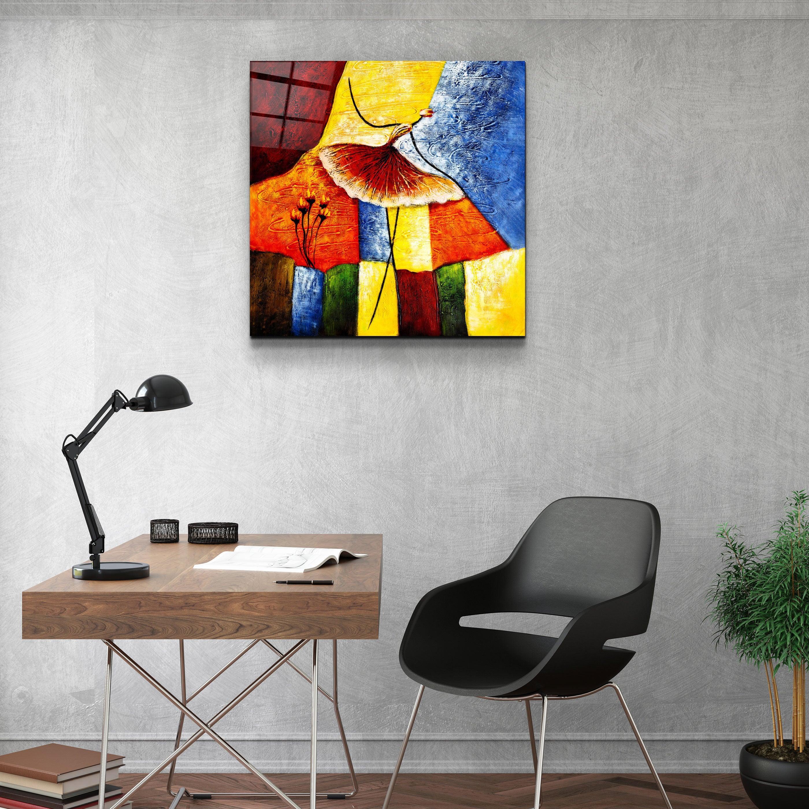 ・"Abstract Colorful Ballerina"・Glass Wall Art - ArtDesigna Glass Printing Wall Art
