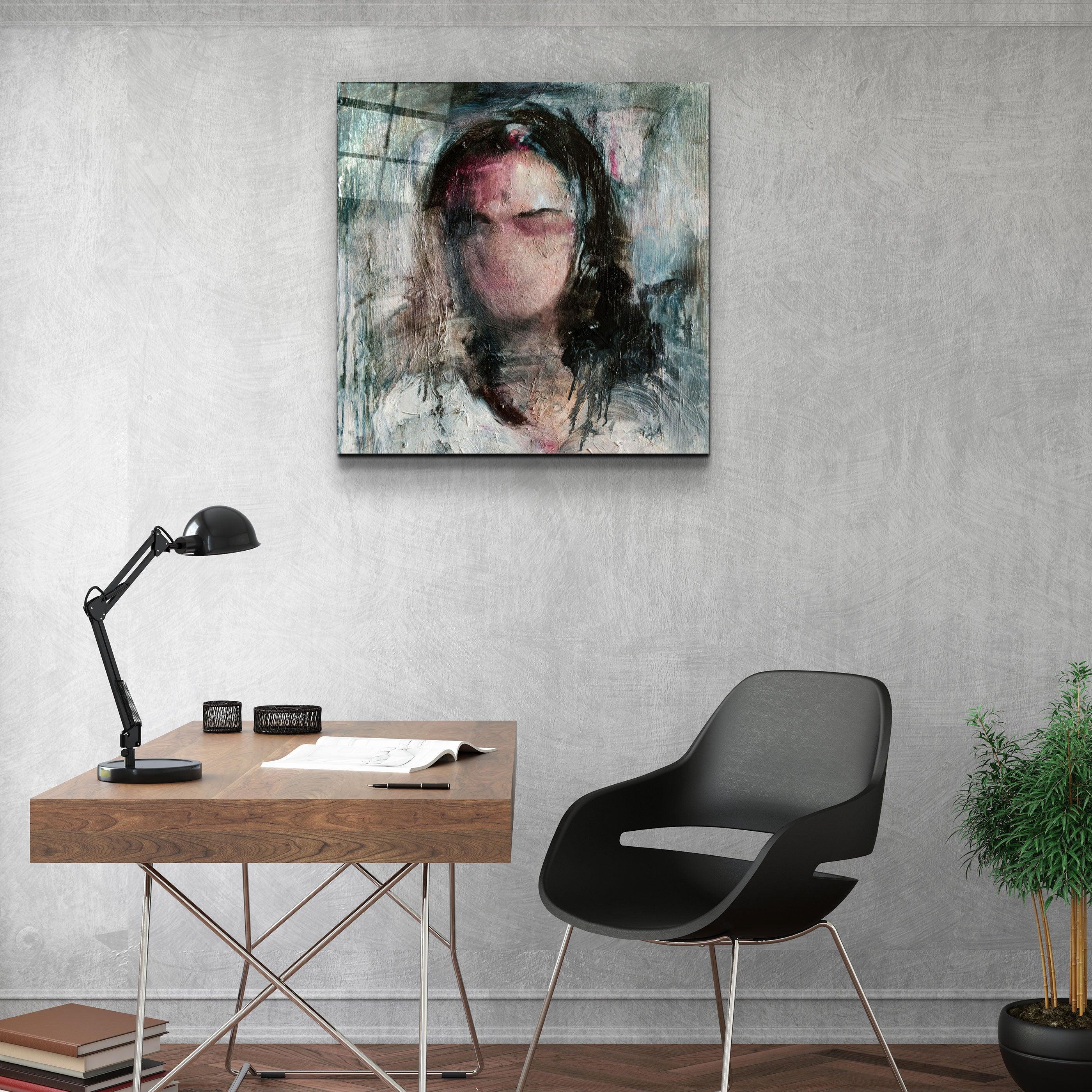 ・"Abstract Woman Oil Painting"・Glass Wall Art - ArtDesigna Glass Printing Wall Art