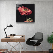 ・"Red Flowers"・Glass Wall Art - ArtDesigna Glass Printing Wall Art