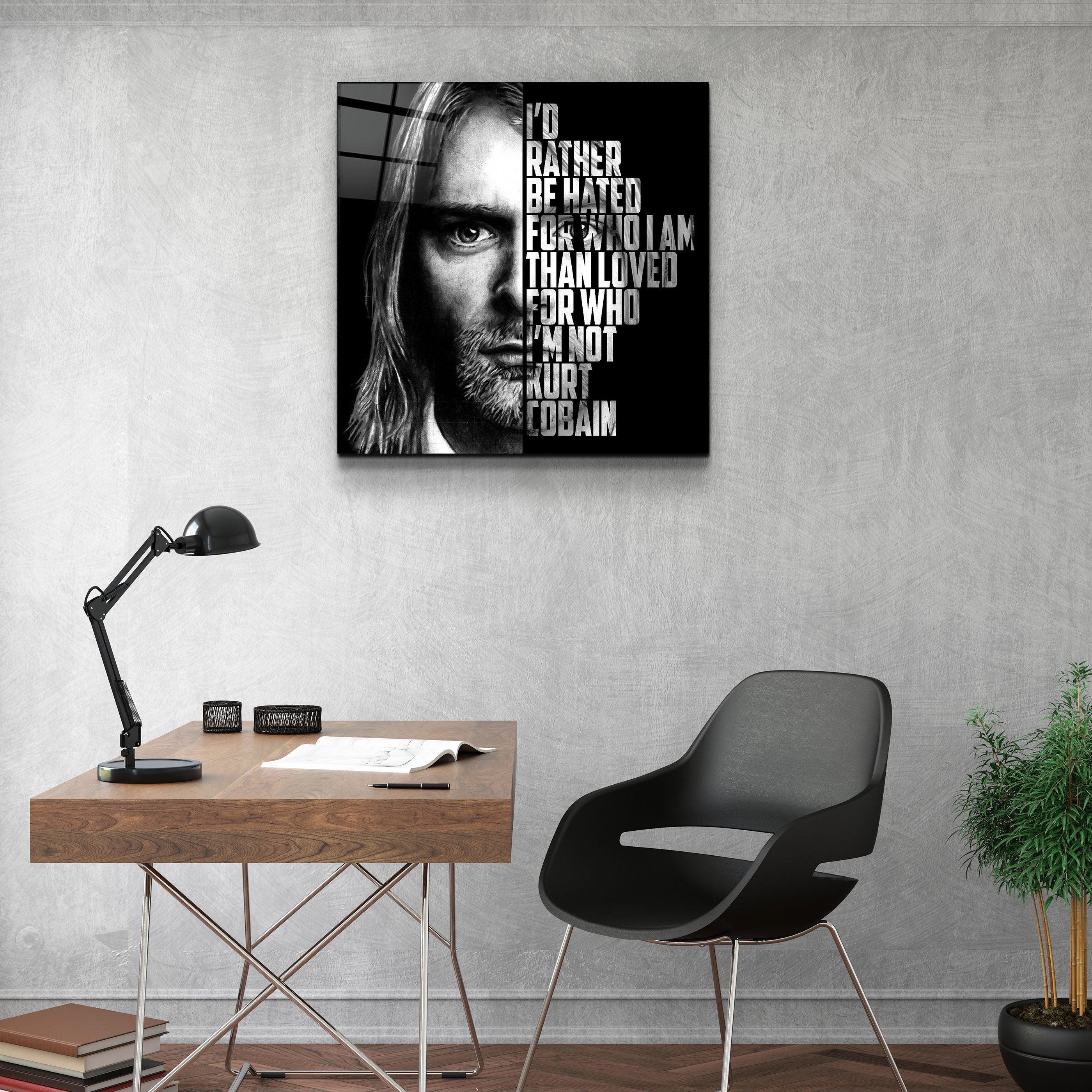・"Kurt Cobain"・Designers Collection Glass Wall Art - ArtDesigna Glass Printing Wall Art
