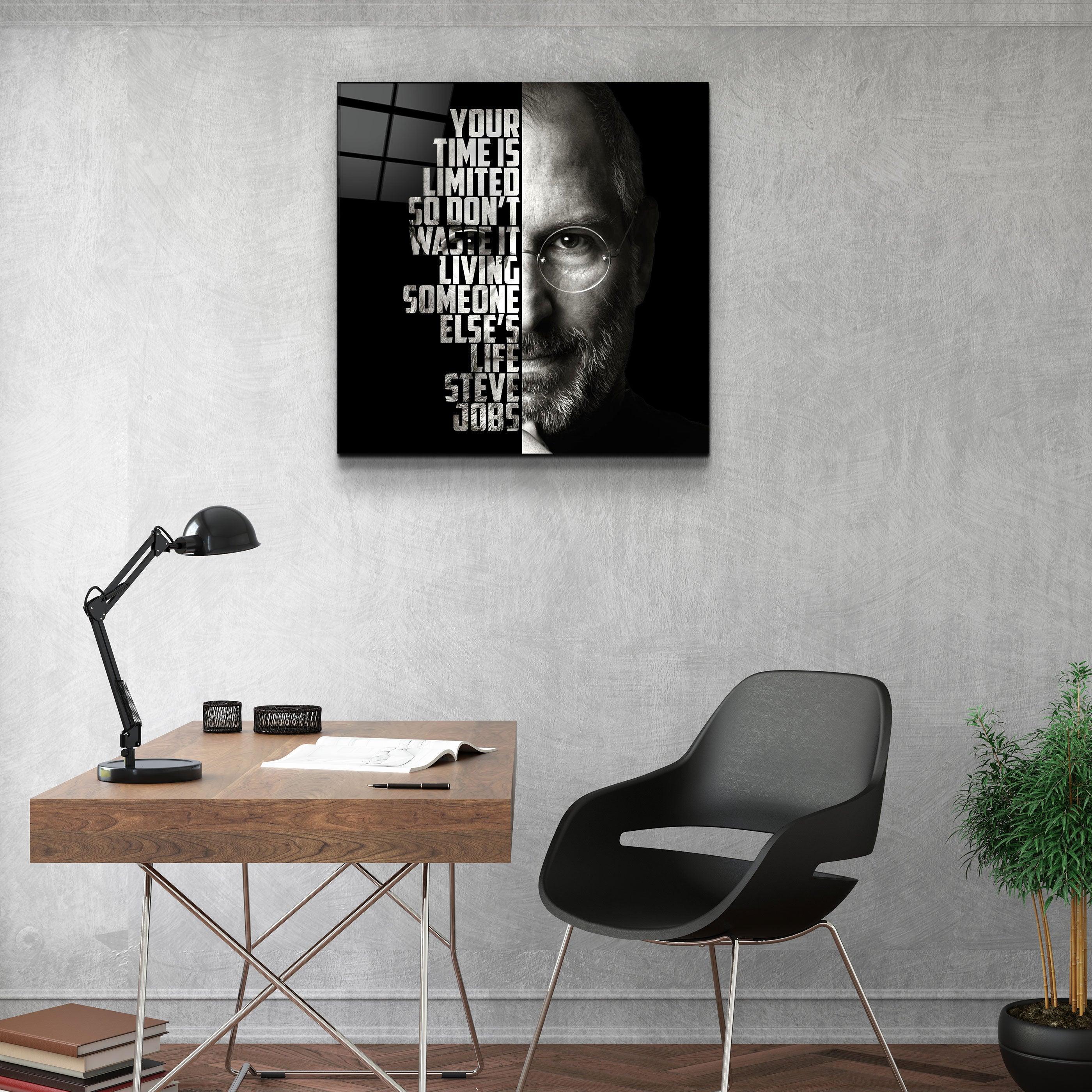 ・"Steve Jobs"・Designers Collection Glass Wall Art - ArtDesigna Glass Printing Wall Art