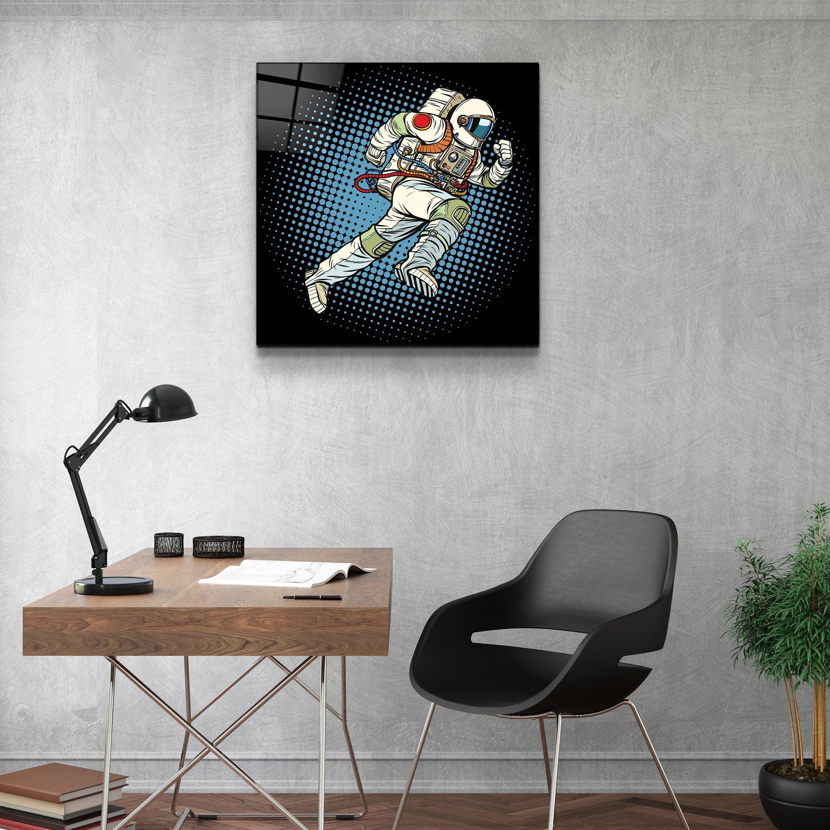 ・"Cartoon Astronaut"・Glass Wall Art - ArtDesigna Glass Printing Wall Art