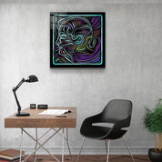 ・"Rainbow Line Faces"・Glass Wall Art - ArtDesigna Glass Printing Wall Art