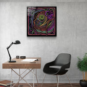 ・"Rainbow Line Faces V5"・Glass Wall Art - ArtDesigna Glass Printing Wall Art