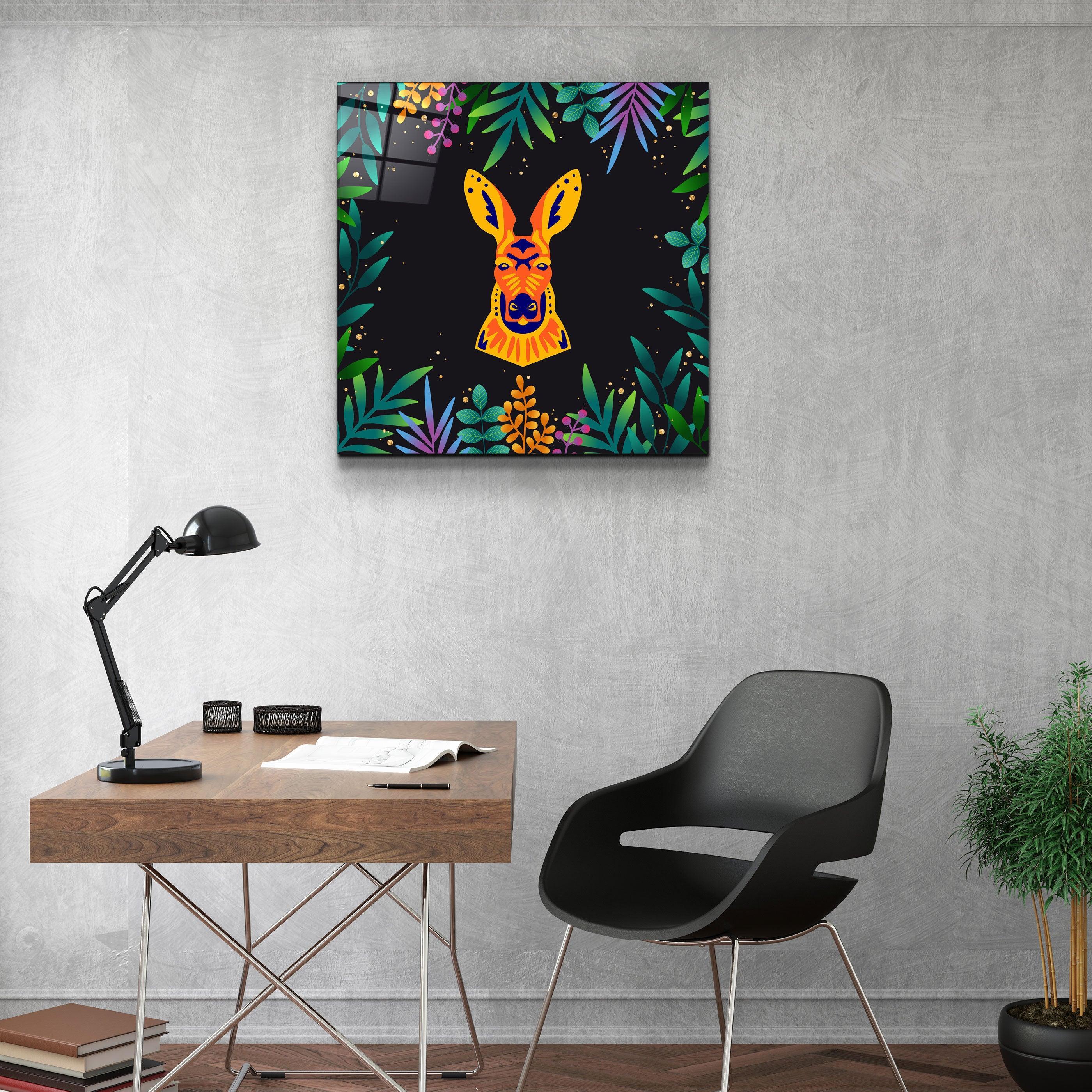 ・"Animal Republic-Kangaroo"・Designers Collection Glass Wall Art - ArtDesigna Glass Printing Wall Art