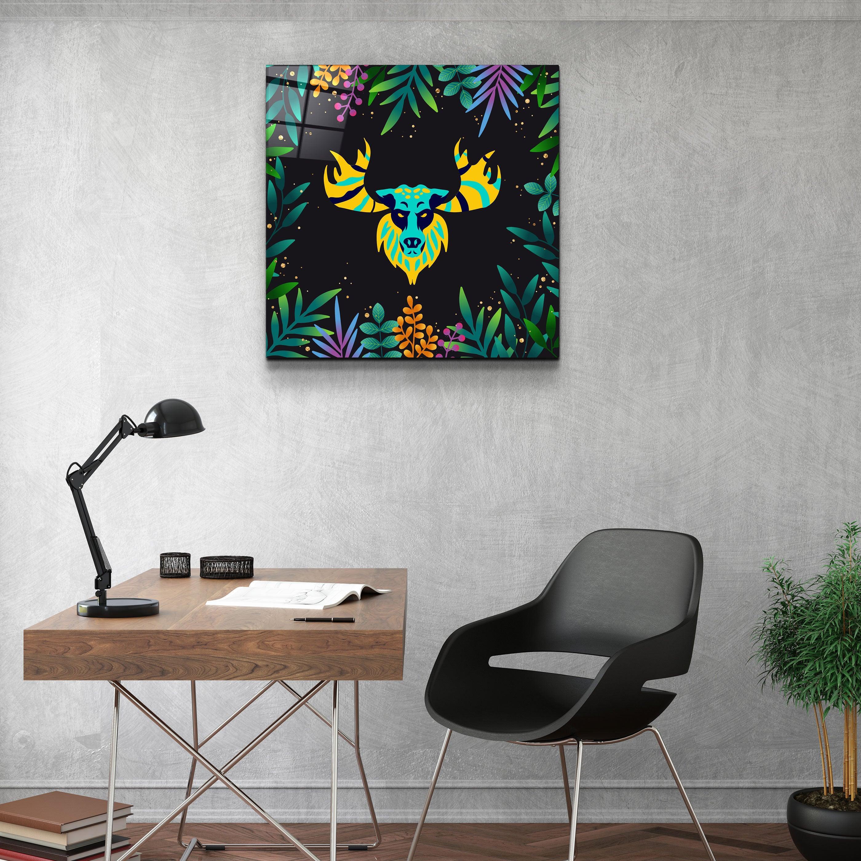 ・"Animal Republic-Deer"・Designers Collection Glass Wall Art - ArtDesigna Glass Printing Wall Art