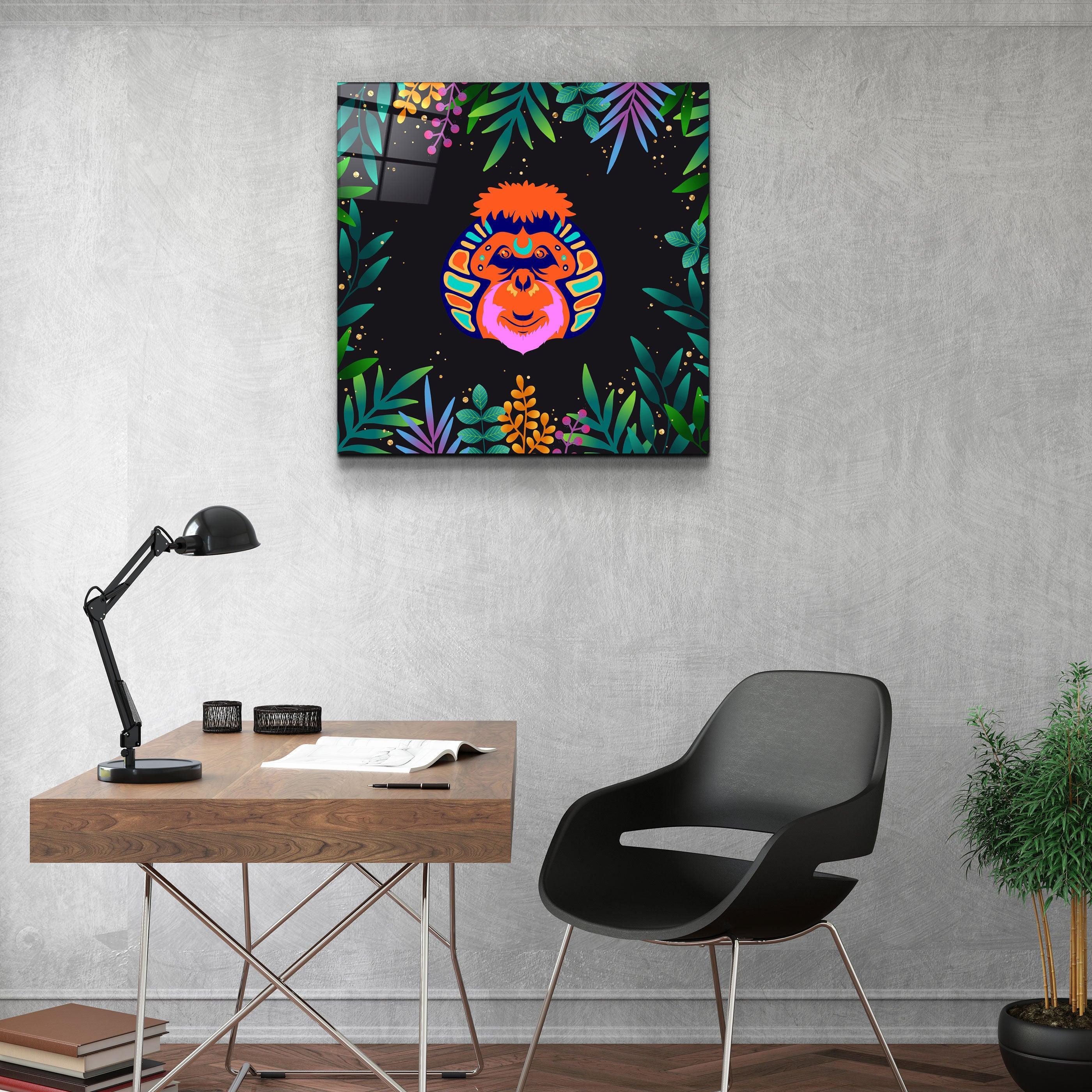 ・"Animal Republic-Orangutan"・Designers Collection Glass Wall Art - ArtDesigna Glass Printing Wall Art