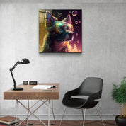 ."Spy Dog". Secret World Collection Glass Wall Art - ArtDesigna Glass Printing Wall Art