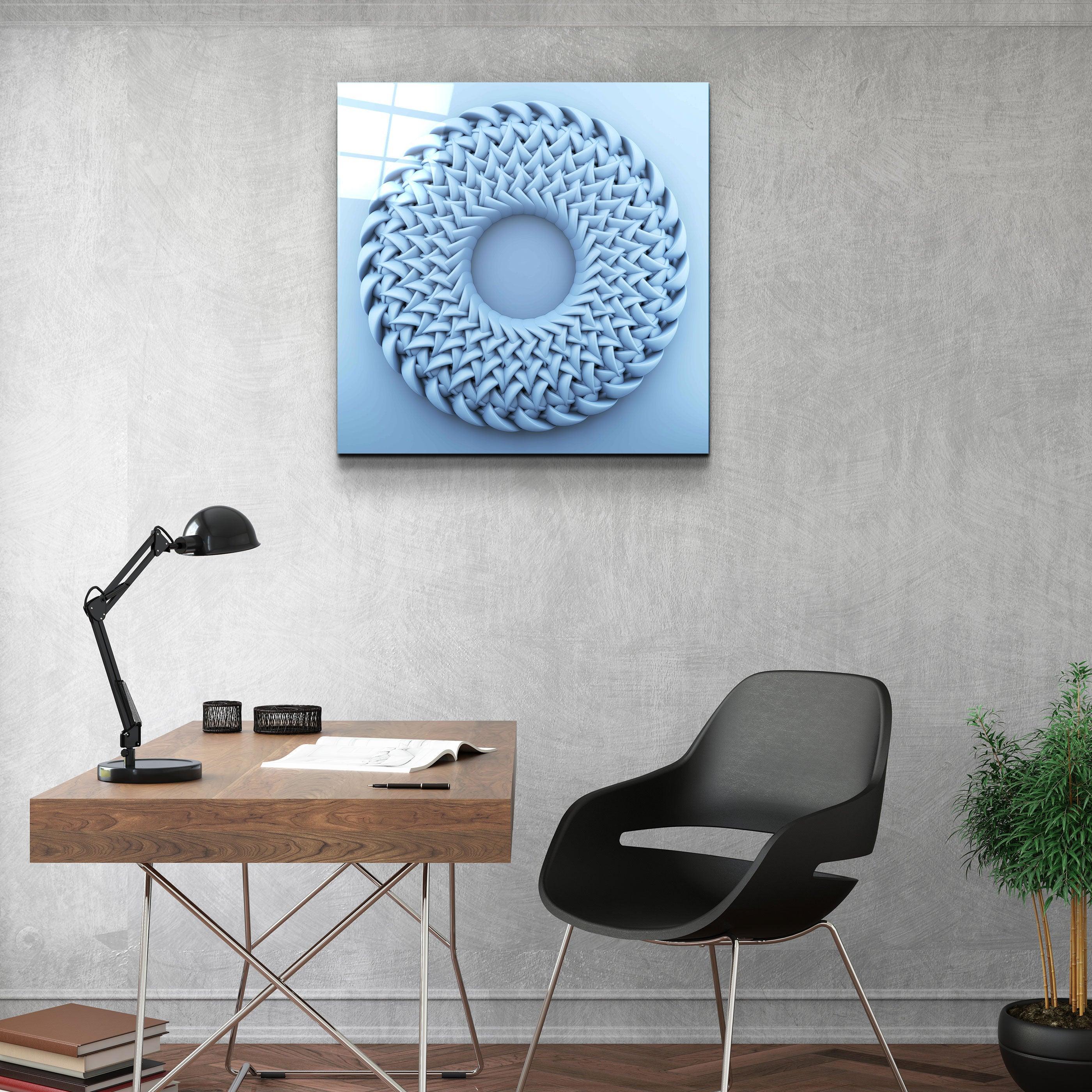 ."Abstract Circular Knitting". Designer's Collection Glass Wall Art - ArtDesigna Glass Printing Wall Art
