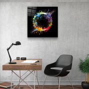 ."Paint Splash Ring". Designer's Collection Glass Wall Art - ArtDesigna Glass Printing Wall Art