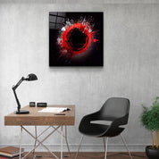 ."Paint Splash Ring-Red". Designer's Collection Glass Wall Art - ArtDesigna Glass Printing Wall Art